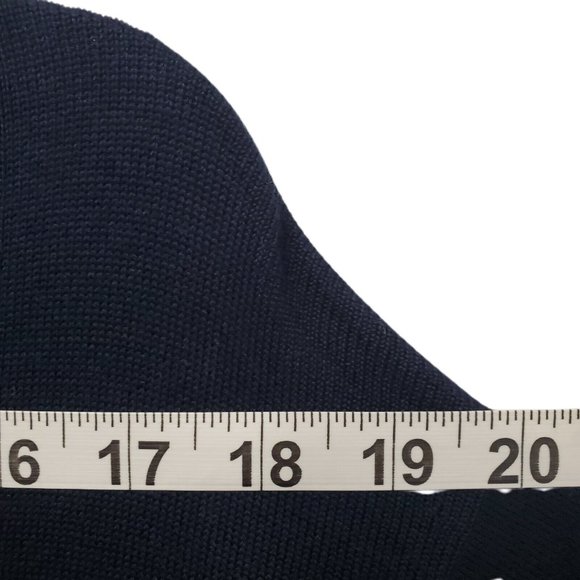 BROOKS BROTHERS Mens L Navy Blue Pullover Sweater V Neck Silk Blend - Picture 6 of 8